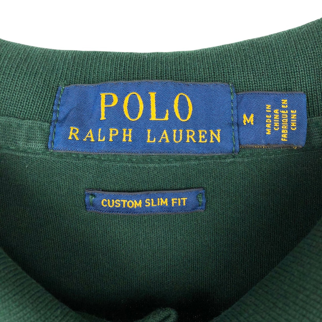 Ralph Lauren POLO RALPH LAUREN CUSTOM SLIM FIT short sleeve polo shirt men's size M cotton Green type dark green Vintage Second Hand