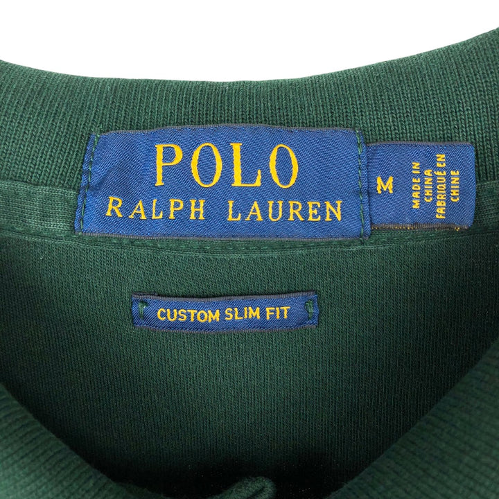 Ralph Lauren POLO RALPH LAUREN CUSTOM SLIM FIT short sleeve polo shirt men's size M cotton Green type dark green Vintage Second Hand