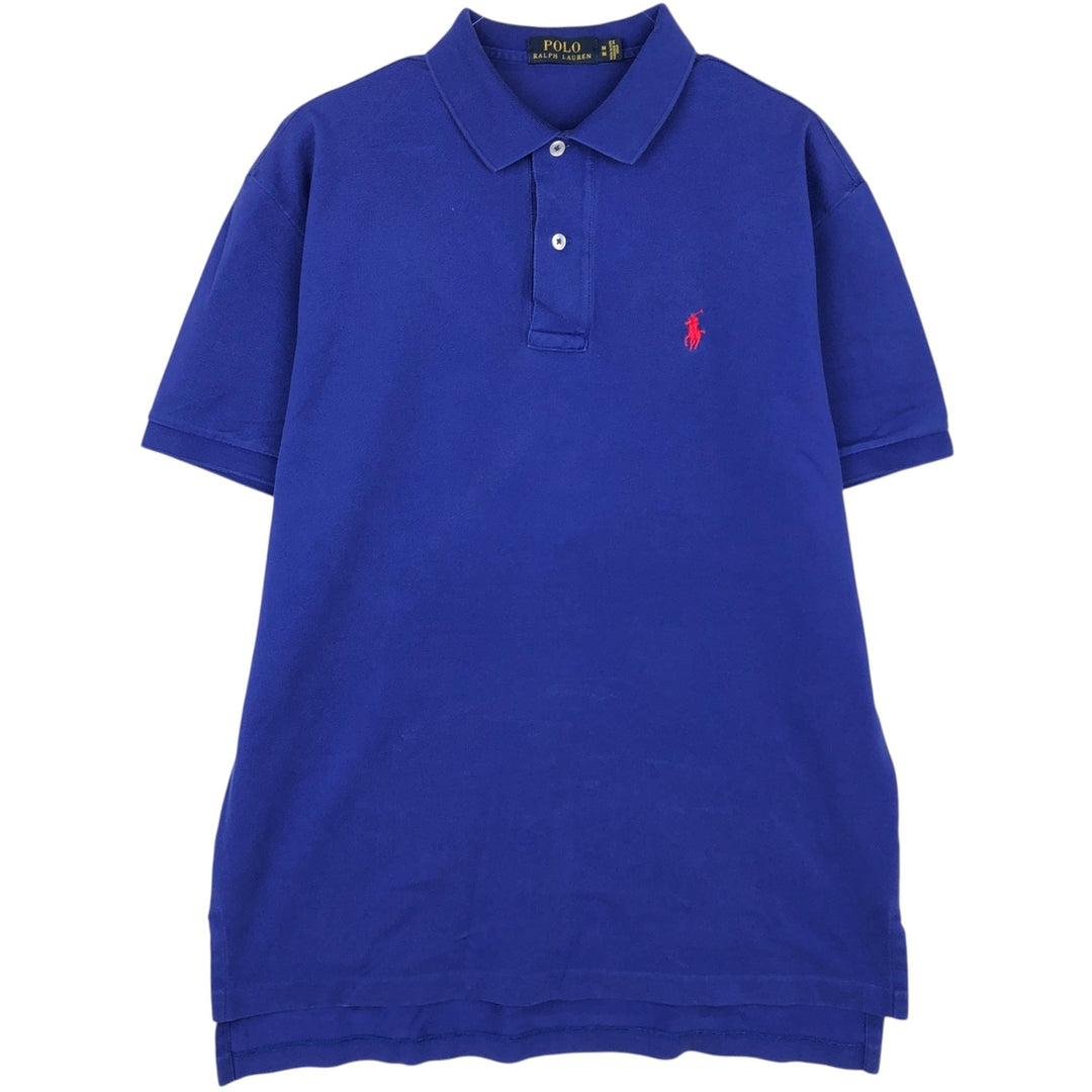 Ralph Lauren POLO RALPH LAUREN Short-Sleeve Polo Shirt, Men's Size M (approx.) Pima Cotton blue type Vintage Second Hand