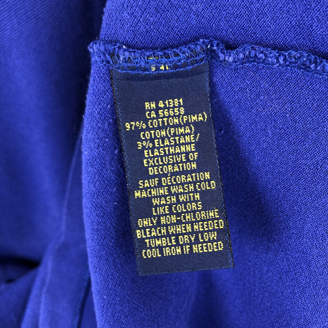Ralph Lauren POLO RALPH LAUREN Short-Sleeve Polo Shirt, Men's Size M (approx.) Pima Cotton blue type Vintage Second Hand