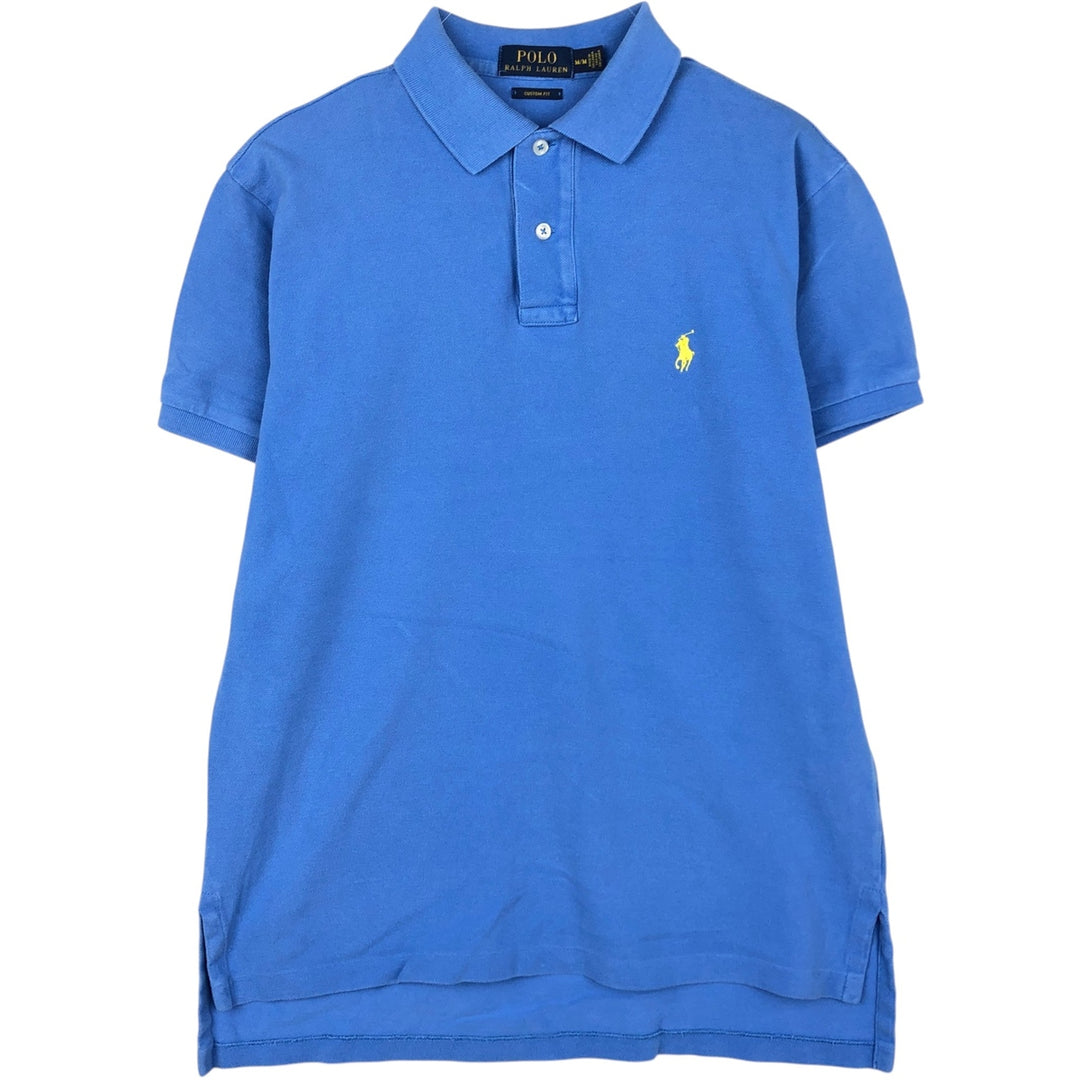 Ralph Lauren POLO RALPH LAUREN CUSTOM FIT short sleeve polo shirt men's M equivalent cotton Blue type light blue Vintage Second Hand