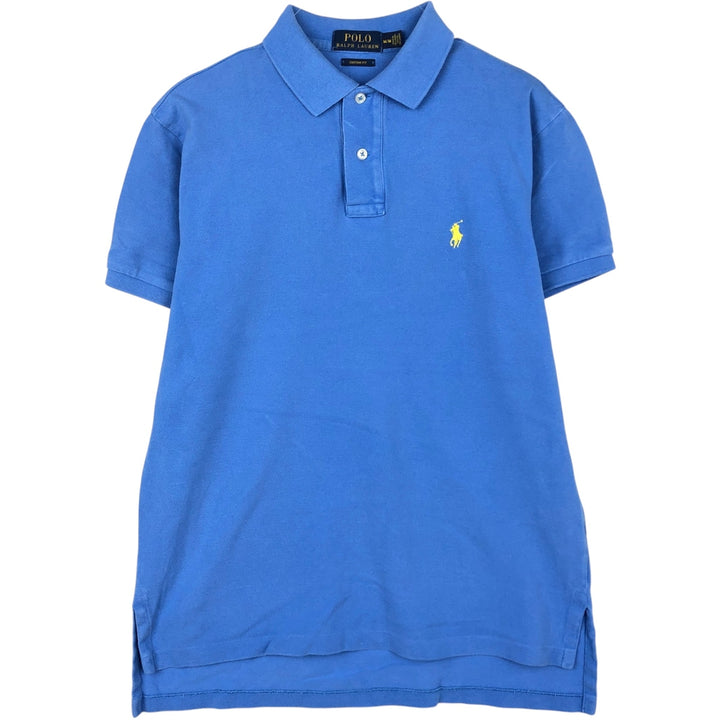 Ralph Lauren POLO RALPH LAUREN CUSTOM FIT short sleeve polo shirt men's M equivalent cotton Blue type light blue Vintage Second Hand