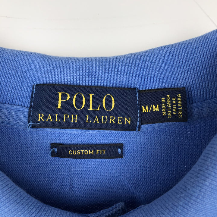 Ralph Lauren POLO RALPH LAUREN CUSTOM FIT short sleeve polo shirt men's M equivalent cotton Blue type light blue Vintage Second Hand