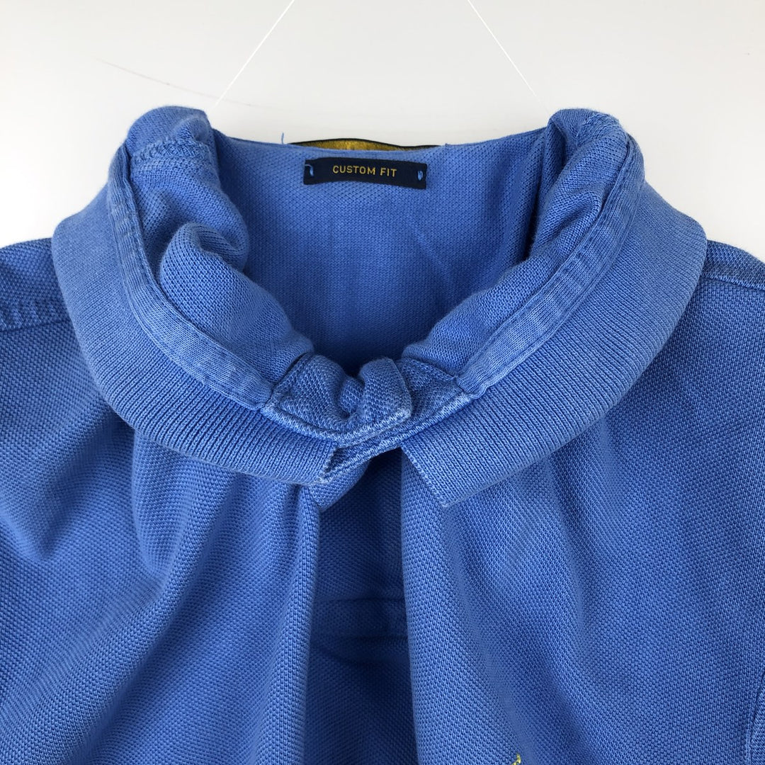 Ralph Lauren POLO RALPH LAUREN CUSTOM FIT short sleeve polo shirt men's M equivalent cotton Blue type light blue Vintage Second Hand