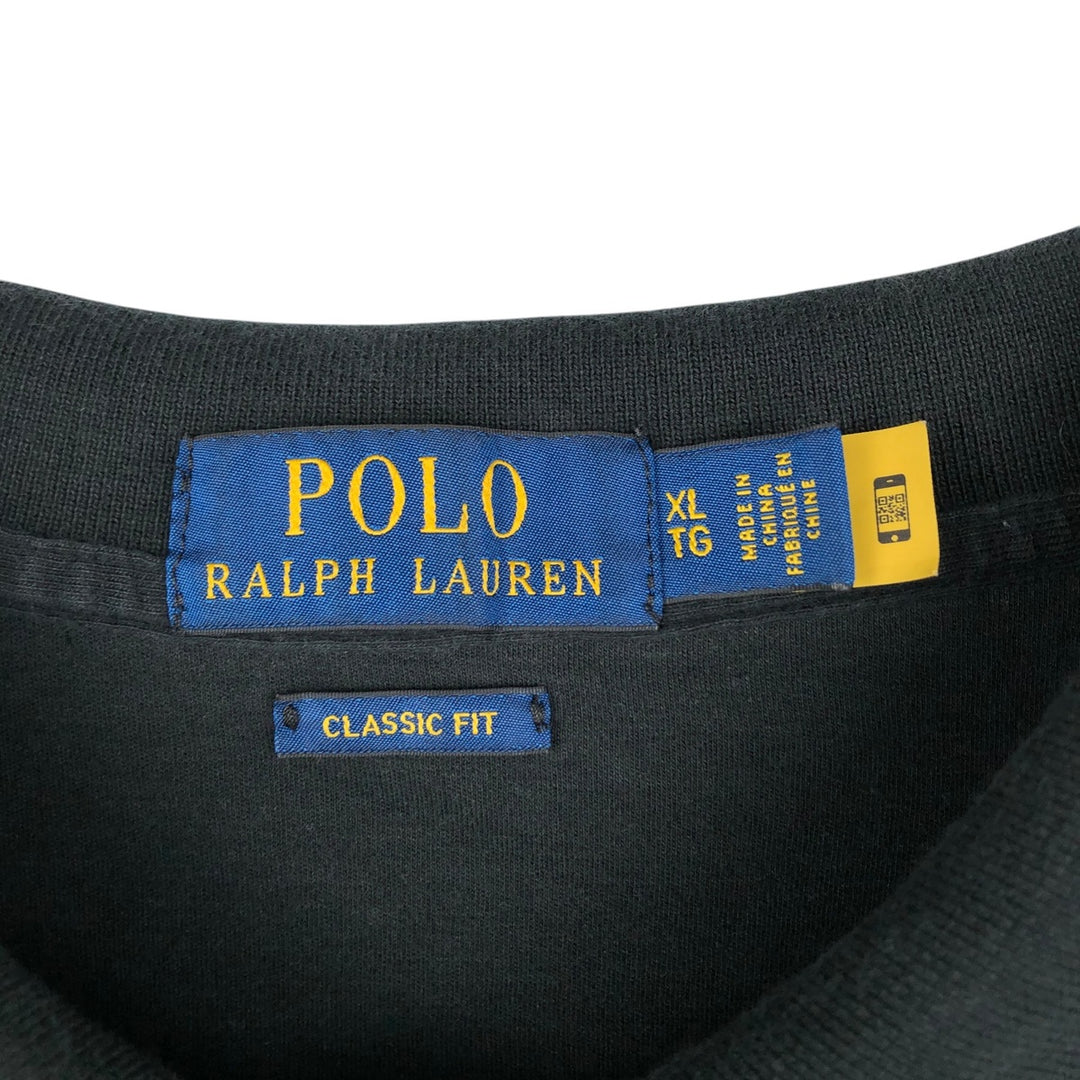 Ralph Lauren POLO RALPH LAUREN CLASSIC FIT short sleeve polo shirt men's XL equivalent cotton black type Vintage Second Hand