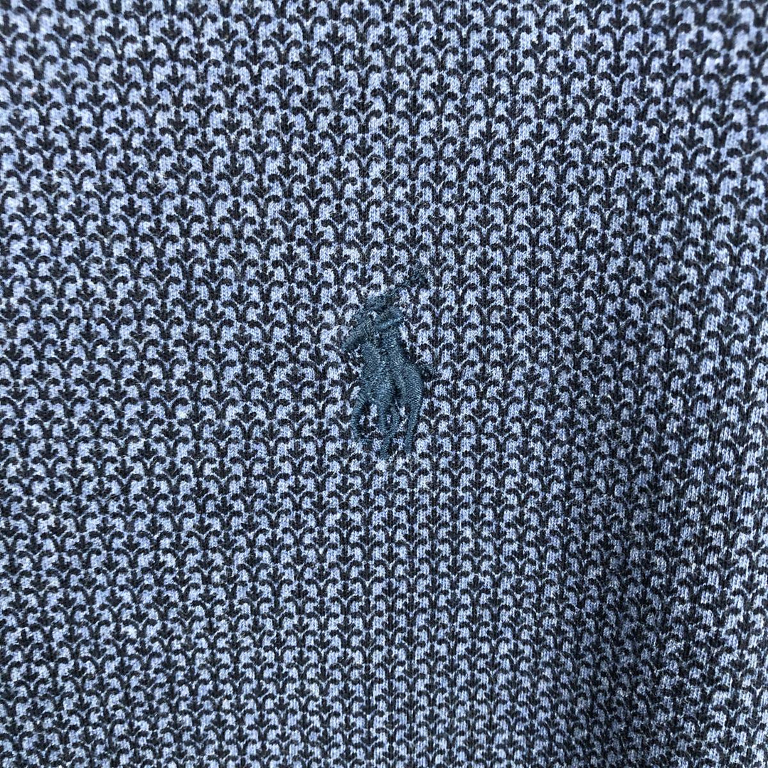 Ralph Lauren POLO RALPH LAUREN CUSTOM FIT all-over print short-sleeved polo shirt, men's size XL cotton navy blue type Vintage Second Hand