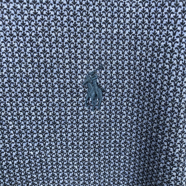 Ralph Lauren POLO RALPH LAUREN CUSTOM FIT all-over print short-sleeved polo shirt, men's size XL cotton navy blue type Vintage Second Hand