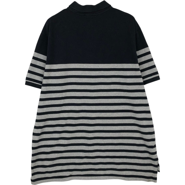 Ralph Lauren POLO RALPH LAUREN CUSTOM FIT Short-Sleeve Striped Polo Shirt, Men's Size XXL (approx.) cotton black type Vintage Second Hand