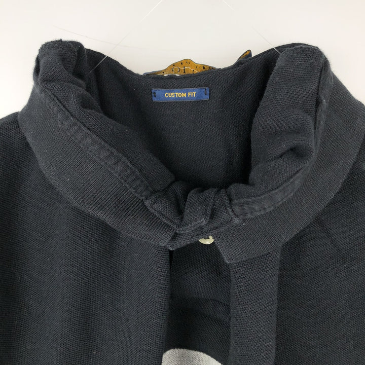 Ralph Lauren POLO RALPH LAUREN CUSTOM FIT Short-Sleeve Striped Polo Shirt, Men's Size XXL (approx.) cotton black type Vintage Second Hand