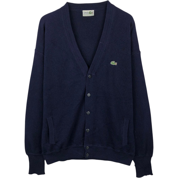Vintage 70s-80'S Lacoste Chemise French Lacoste acrylic knit cardigan, men's size XL acrylic navy blue type Vintage Second Hand