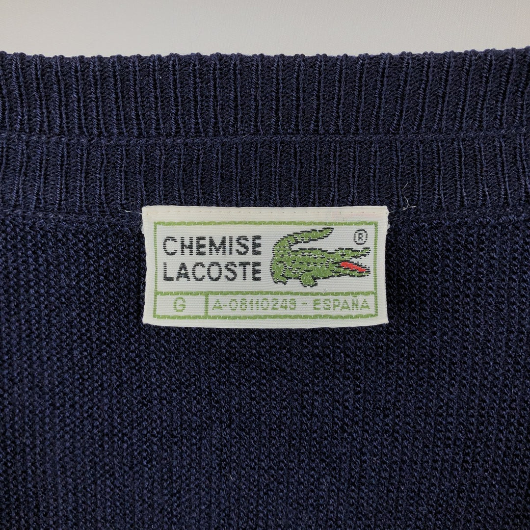 Vintage 70s-80'S Lacoste Chemise French Lacoste acrylic knit cardigan, men's size XL acrylic navy blue type Vintage Second Hand
