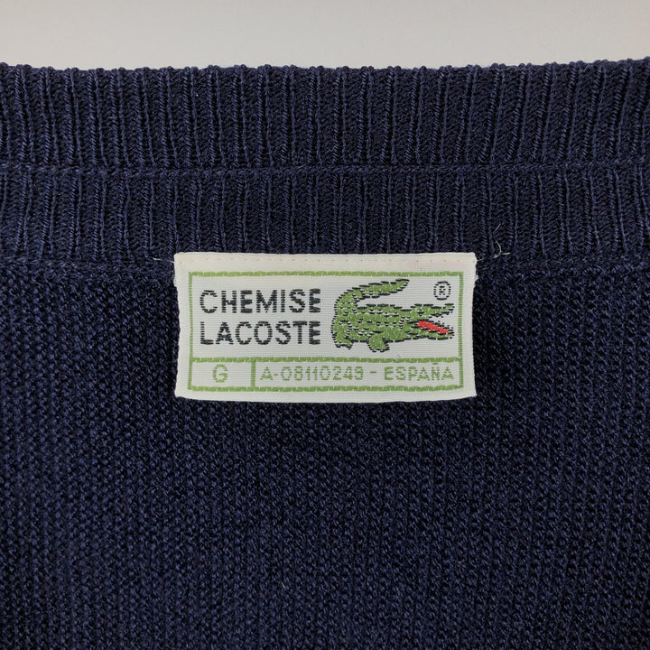 Vintage 70s-80'S Lacoste Chemise French Lacoste acrylic knit cardigan, men's size XL acrylic navy blue type Vintage Second Hand