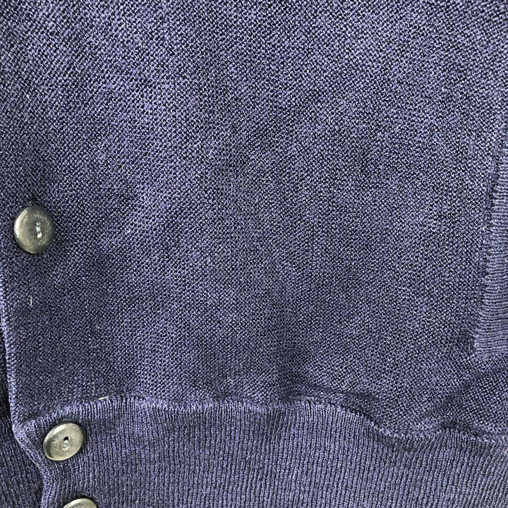 Vintage 70s-80'S Lacoste Chemise French Lacoste acrylic knit cardigan, men's size XL acrylic navy blue type Vintage Second Hand