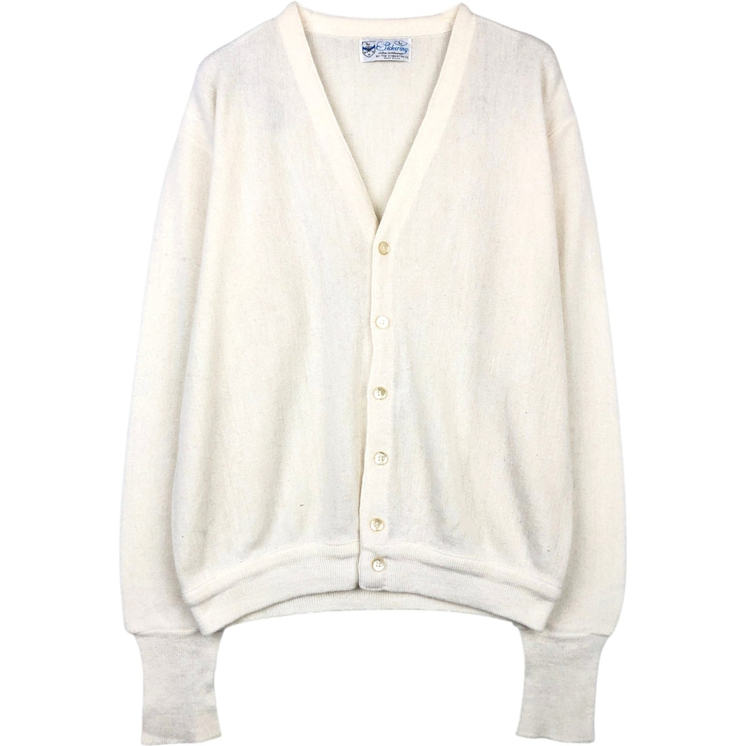1970'S The Kimberton Pickering knit cardigan, made in USA, men's size L equivalent, vintage. unclear ivory Vintage Second Hand