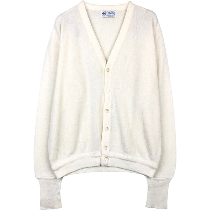 1970'S The Kimberton Pickering knit cardigan, made in USA, men's size L equivalent, vintage. unclear ivory Vintage Second Hand