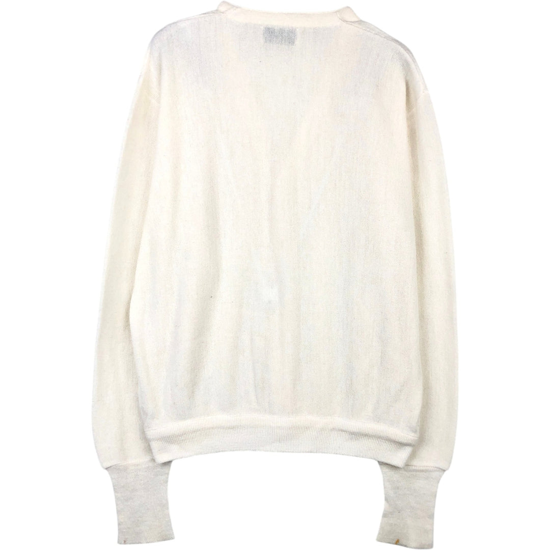 1970'S The Kimberton Pickering knit cardigan, made in USA, men's size L equivalent, vintage. unclear ivory Vintage Second Hand