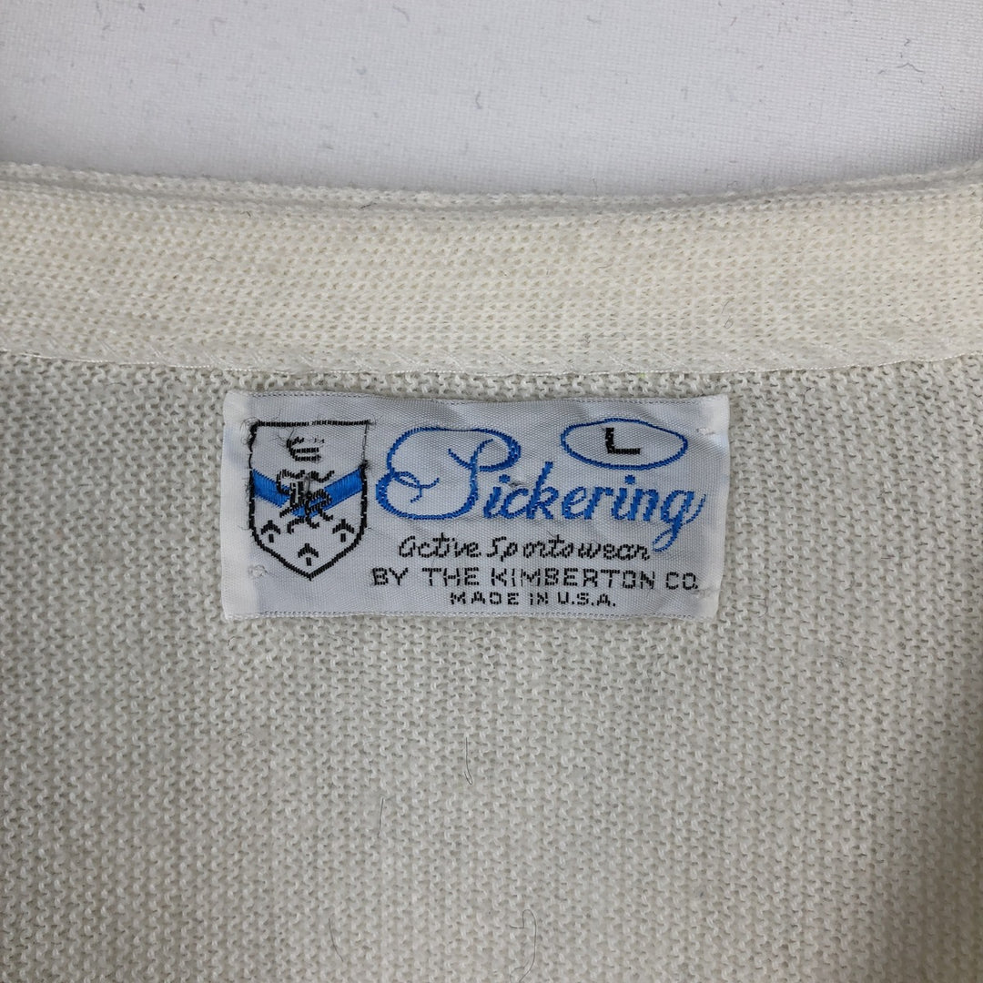 1970'S The Kimberton Pickering knit cardigan, made in USA, men's size L equivalent, vintage. unclear ivory Vintage Second Hand