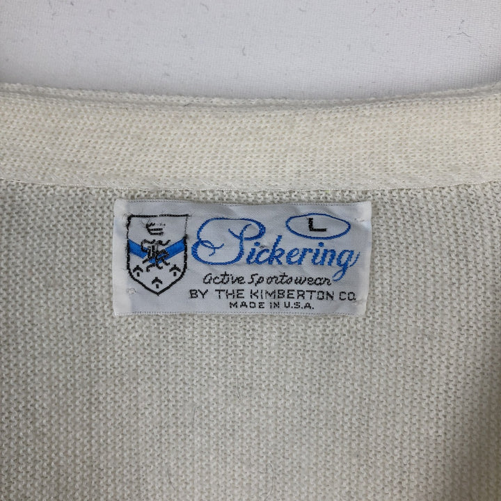 1970'S The Kimberton Pickering knit cardigan, made in USA, men's size L equivalent, vintage. unclear ivory Vintage Second Hand