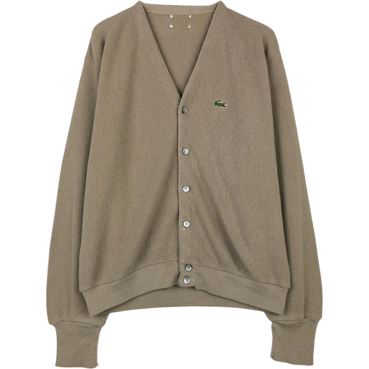 Lacoste knit cardigan, men's size L (approx.) unclear Beige type Vintage Second Hand