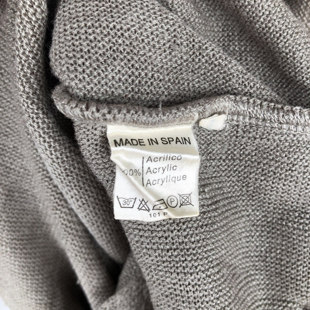 Vintage 1980'S Lacoste Chemise French Lacoste acrylic knit cardigan, made in Spain, size M, men's. acrylic Khaki type beige Vintage Second Hand
