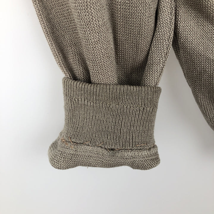 Vintage 1980'S Lacoste Chemise French Lacoste acrylic knit cardigan, made in Spain, size M, men's. acrylic Khaki type beige Vintage Second Hand