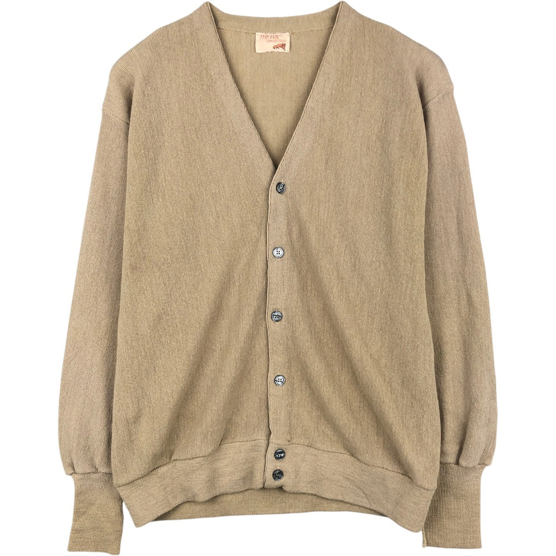 1980'S JCPenney THE FOX COLLECTION Knit Cardigan, Men's Size XL (approx.), Vintage unclear Beige type Vintage Second Hand