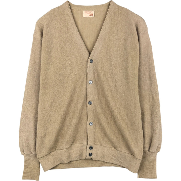 1980'S JCPenney THE FOX COLLECTION Knit Cardigan, Men's Size XL (approx.), Vintage unclear Beige type Vintage Second Hand