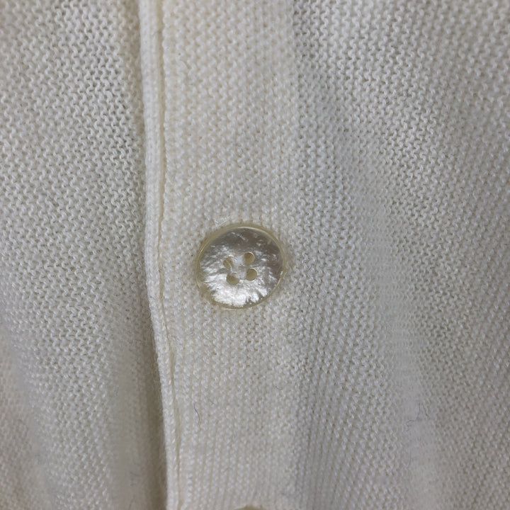 1970'S LORD JEFF JEFFLINKS Acrylic Knit Cardigan, Made in USA, Men's XL equivalent, Vintage Oron Acrylic ivory Vintage Second Hand