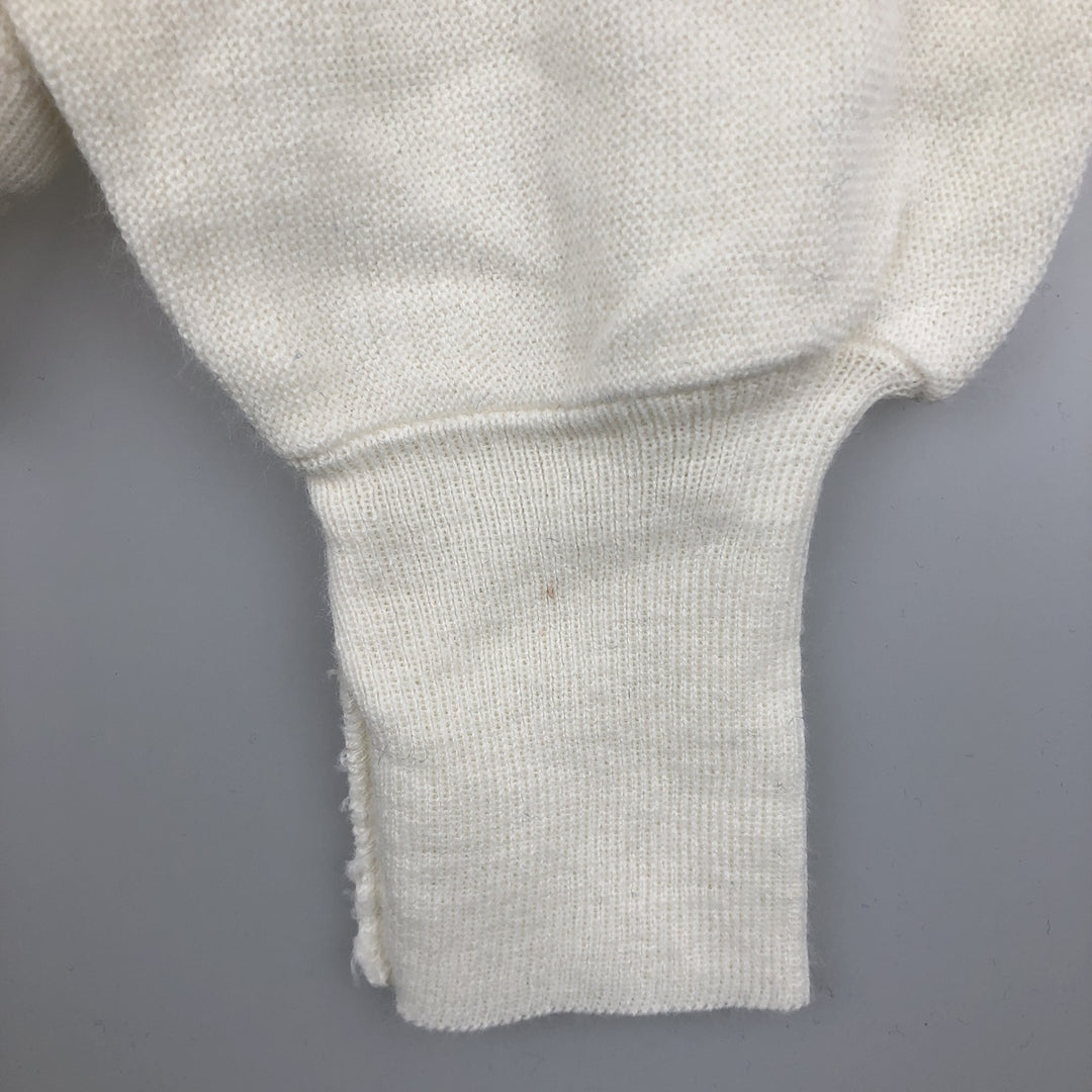 1970'S LORD JEFF JEFFLINKS Acrylic Knit Cardigan, Made in USA, Men's XL equivalent, Vintage Oron Acrylic ivory Vintage Second Hand