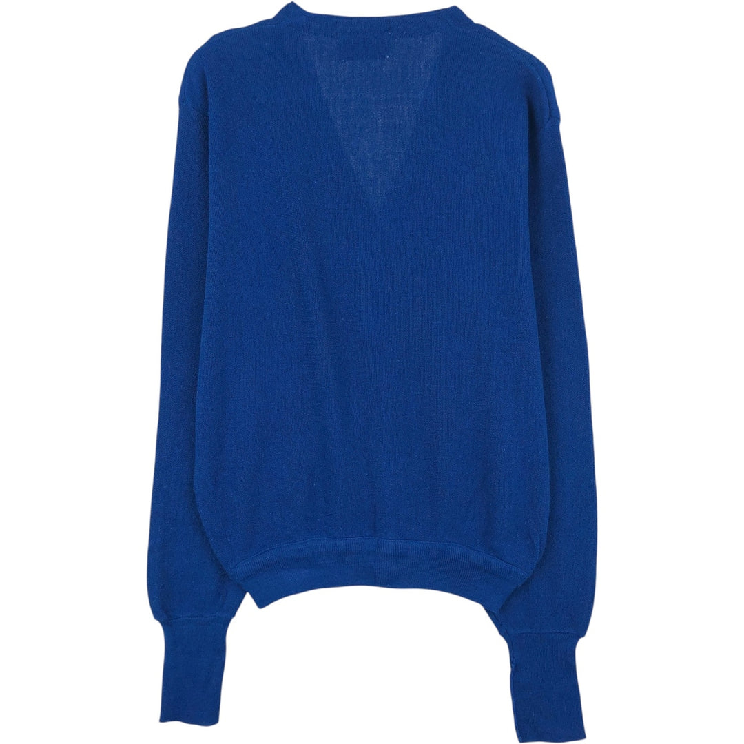 1970'S LORD JEFF JEFFLINKS Acrylic Knit Cardigan, Made in USA, Men's Size L (approx.), Vintage Oron Acrylic blue type Vintage Second Hand