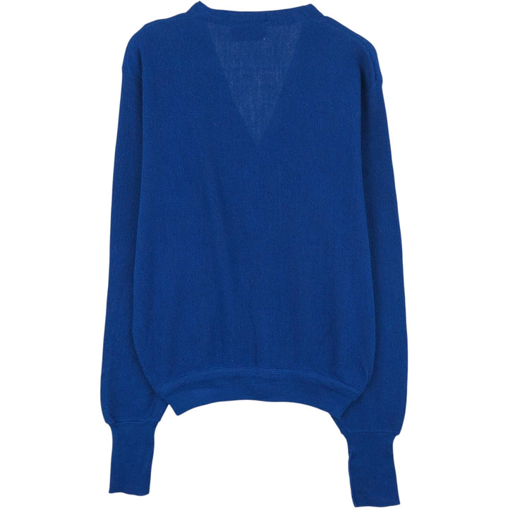 1970'S LORD JEFF JEFFLINKS Acrylic Knit Cardigan, Made in USA, Men's Size L (approx.), Vintage Oron Acrylic blue type Vintage Second Hand