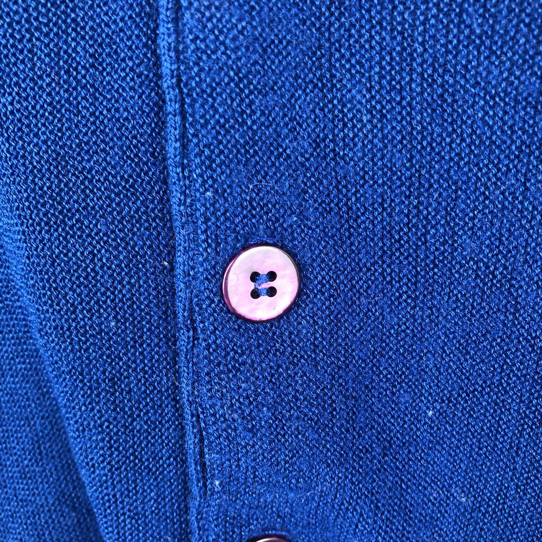 1970'S LORD JEFF JEFFLINKS Acrylic Knit Cardigan, Made in USA, Men's Size L (approx.), Vintage Oron Acrylic blue type Vintage Second Hand