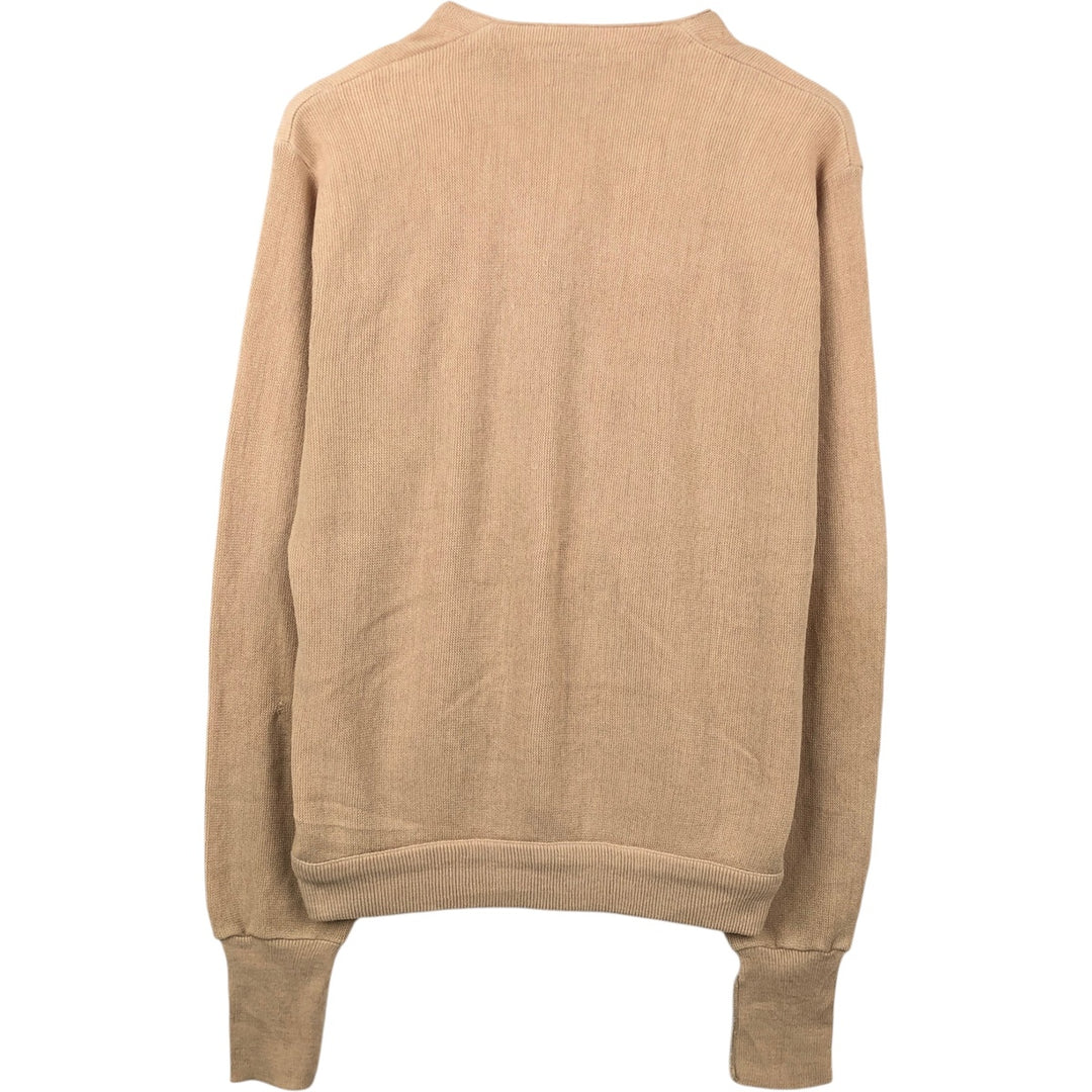 70s-80'S LORD JEFF JEFFLON Acrylic Knit Cardigan, Made in USA, Men's Size L (approx.), Vintage acrylic Beige type Vintage Second Hand