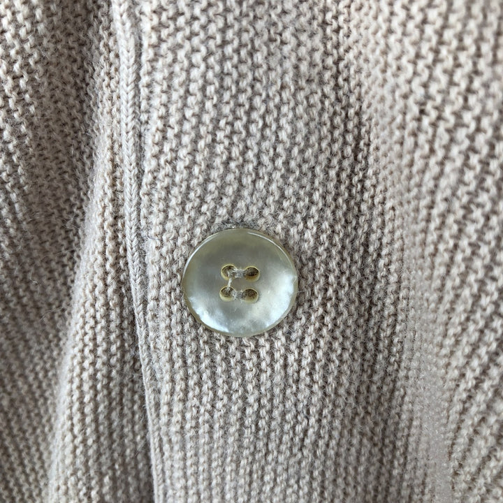 70s-80'S LORD JEFF JEFFLON Acrylic Knit Cardigan, Made in USA, Men's Size L (approx.), Vintage acrylic Beige type Vintage Second Hand