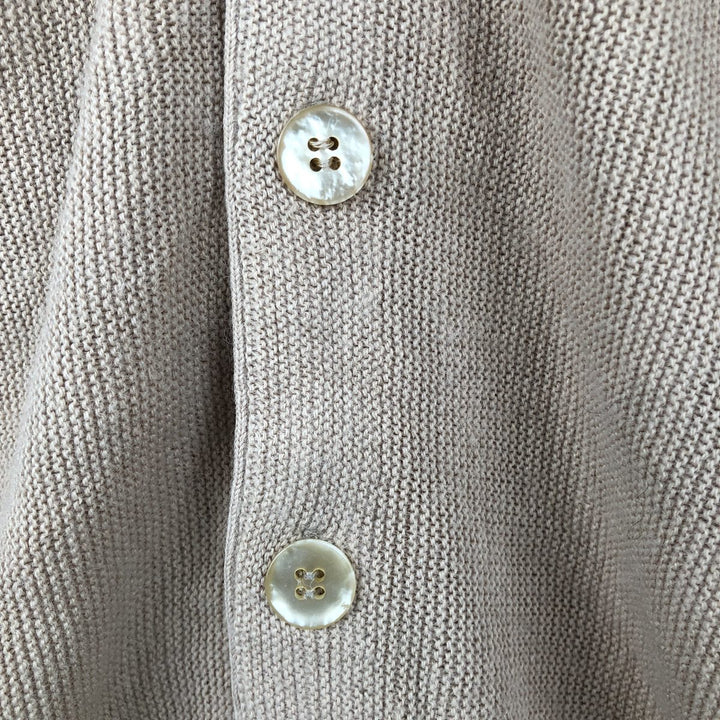 70s-80'S LORD JEFF JEFFLON Acrylic Knit Cardigan, Made in USA, Men's Size L (approx.), Vintage acrylic Beige type Vintage Second Hand