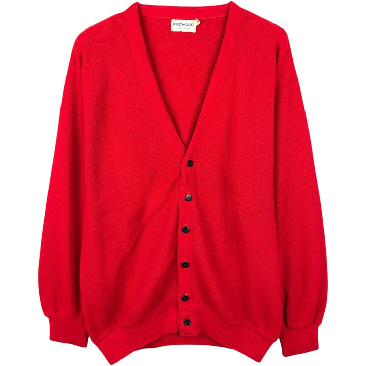 1960'S Westwood knit cardigan, made in USA, men's size M equivalent, vintage. unclear red type Vintage Second Hand