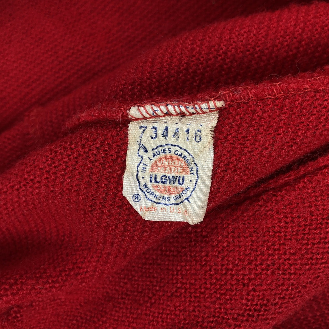 1960'S Westwood knit cardigan, made in USA, men's size M equivalent, vintage. unclear red type Vintage Second Hand