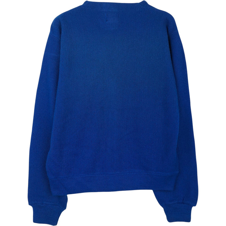1960s-1970'S Sears Sportswear Acrylic Knit Cardigan, Men's Size L (approx.), Vintage Oron Acrylic blue type Vintage Second Hand