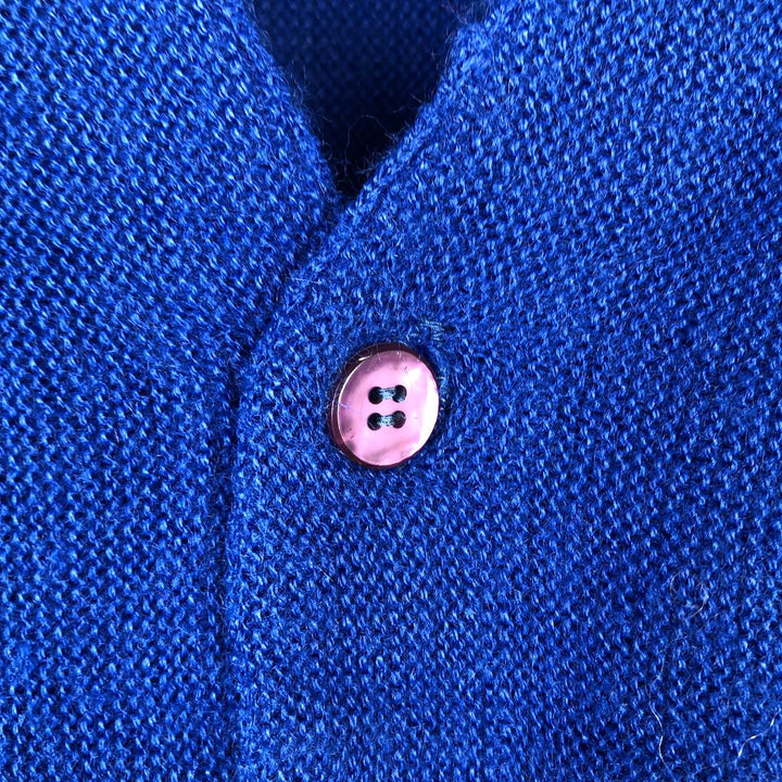 1960s-1970'S Sears Sportswear Acrylic Knit Cardigan, Men's Size L (approx.), Vintage Oron Acrylic blue type Vintage Second Hand