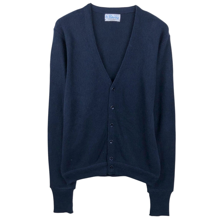 90'S PICKERING Acrylic Knit Cardigan, Made in USA, Men's Size L (approx.), Long Sleeve, Vintage acrylic navy blue type Vintage Second Hand