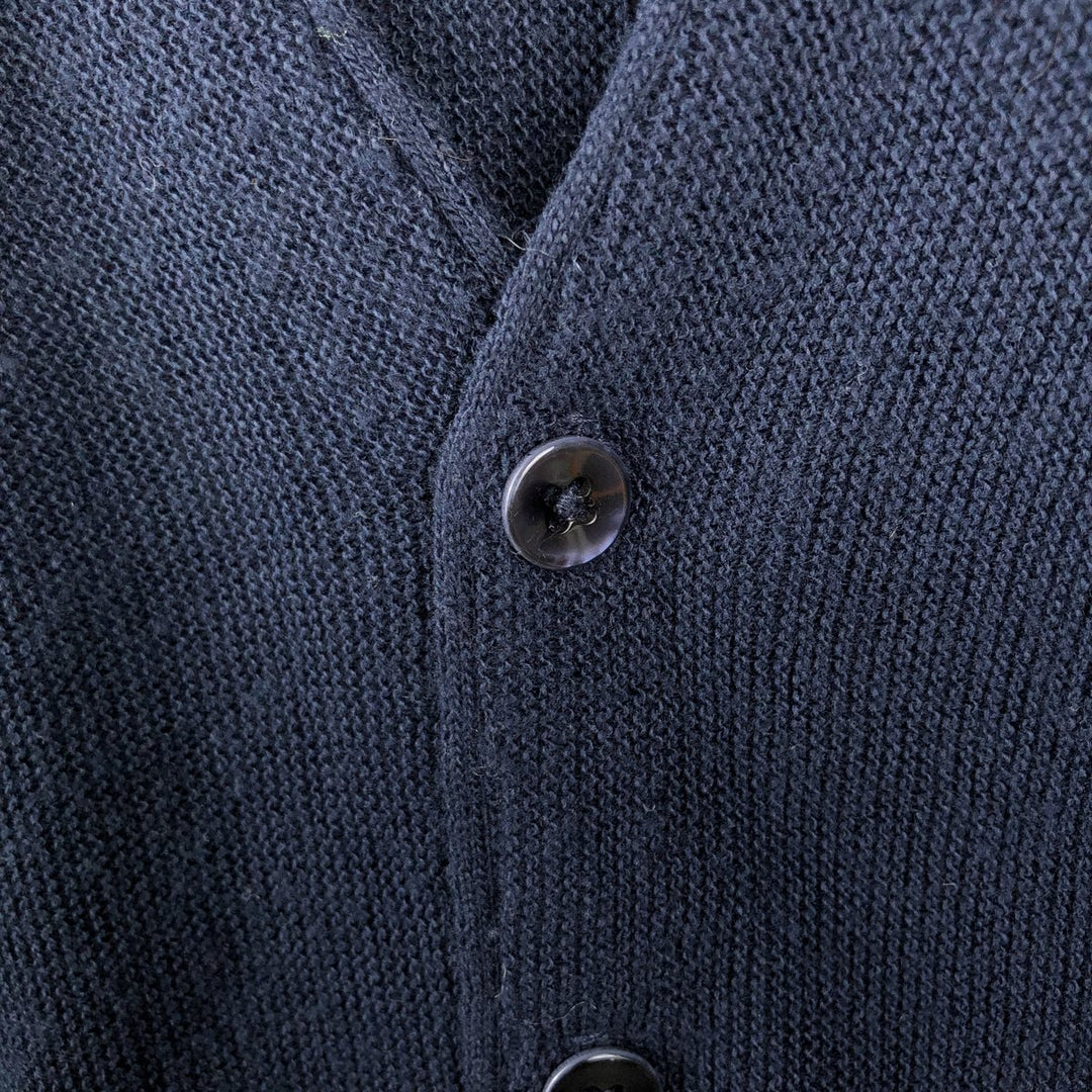 90'S PICKERING Acrylic Knit Cardigan, Made in USA, Men's Size L (approx.), Long Sleeve, Vintage acrylic navy blue type Vintage Second Hand