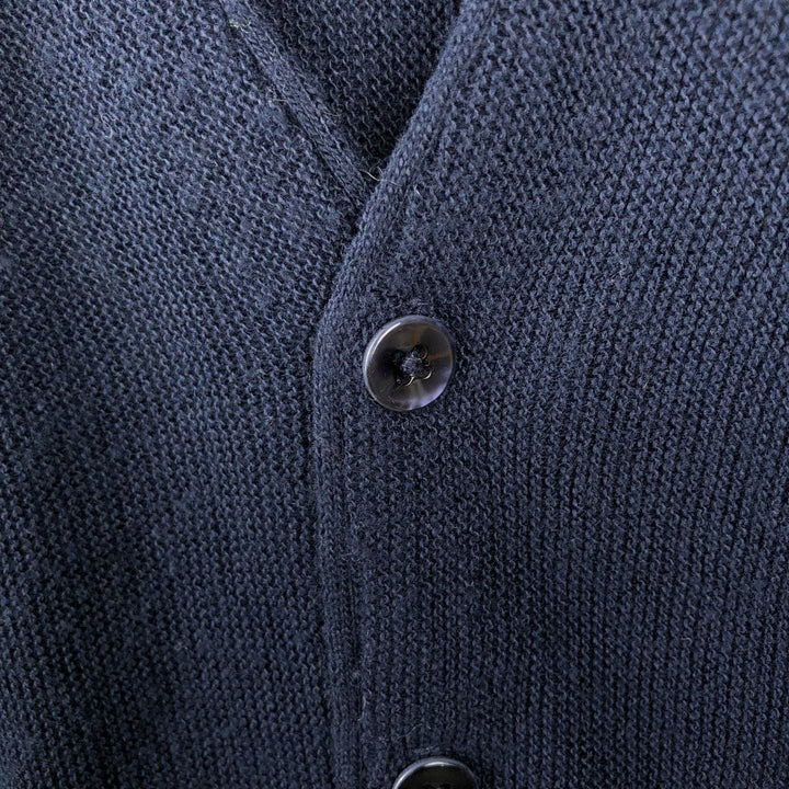 90'S PICKERING Acrylic Knit Cardigan, Made in USA, Men's Size L (approx.), Long Sleeve, Vintage acrylic navy blue type Vintage Second Hand