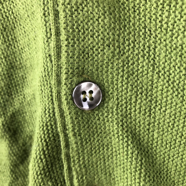 1970'S UNKNOWN Acrylic Knit Cardigan, Men's Size XL (Equivalent), Vintage acrylic green type yellow green Vintage Second Hand