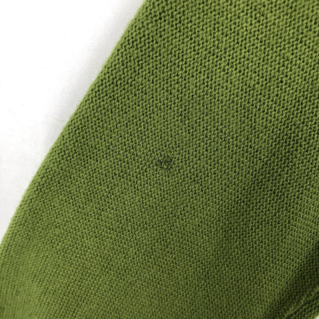 1970'S UNKNOWN Acrylic Knit Cardigan, Men's Size XL (Equivalent), Vintage acrylic green type yellow green Vintage Second Hand