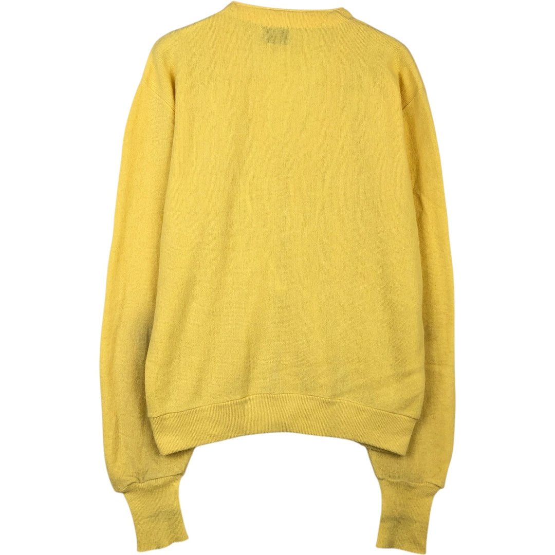 70s-80'S Grand Slam knit cardigan, men's size L equivalent, vintage. unclear yellow type Vintage Second Hand