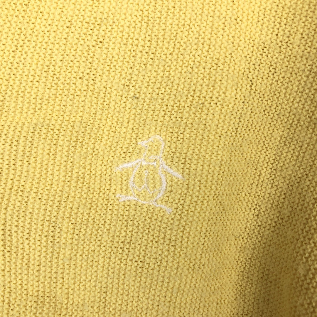 70s-80'S Grand Slam knit cardigan, men's size L equivalent, vintage. unclear yellow type Vintage Second Hand