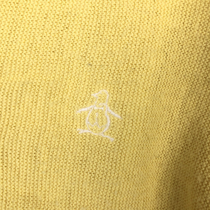 70s-80'S Grand Slam knit cardigan, men's size L equivalent, vintage. unclear yellow type Vintage Second Hand