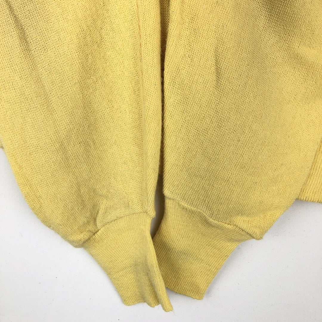 70s-80'S Grand Slam knit cardigan, men's size L equivalent, vintage. unclear yellow type Vintage Second Hand