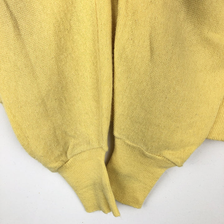 70s-80'S Grand Slam knit cardigan, men's size L equivalent, vintage. unclear yellow type Vintage Second Hand