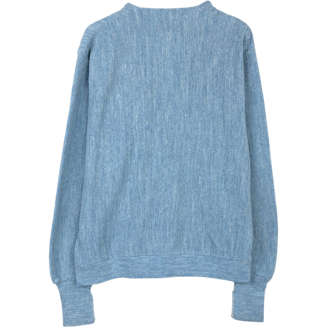 70s-80'S JCPenney THE FOX Sweater Knit Cardigan, Men's Size XL (approx.), Vintage unclear Blue type light blue Vintage Second Hand